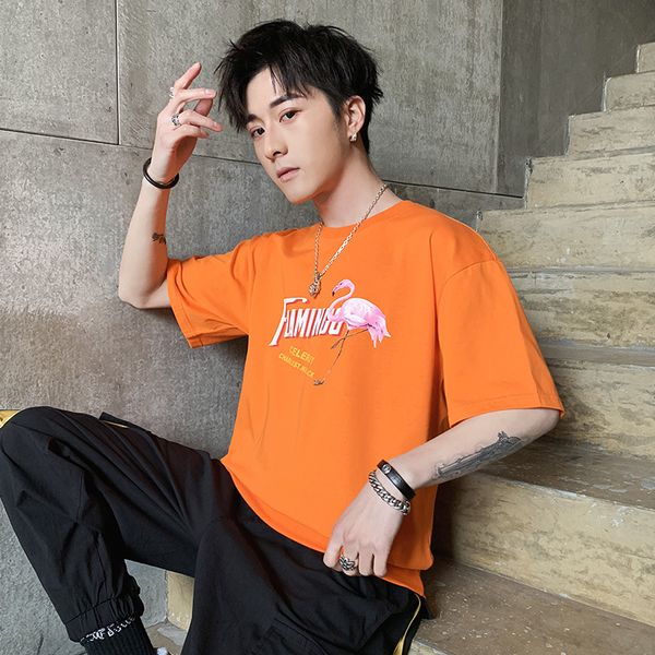 

men summer short sleeve t-shirt korean-style trend pure cotton t-shirt popular brand half sleeve 9149, White;black