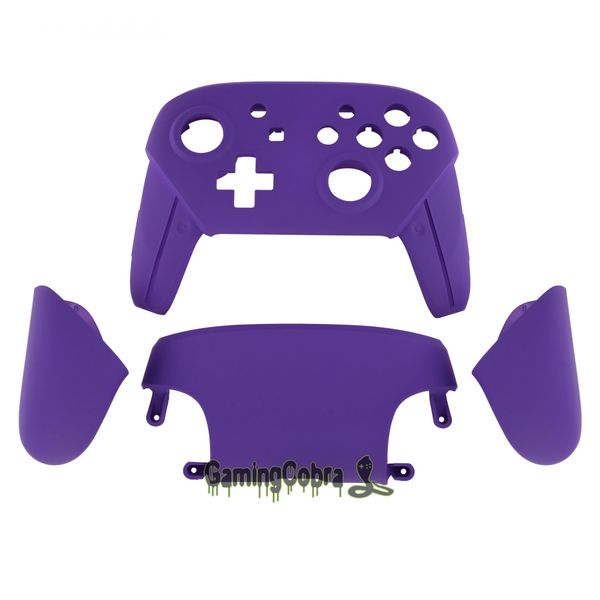 

soft touch purple faceplate backplate housing shell cover with handles replacement for nintendo switch pro controller