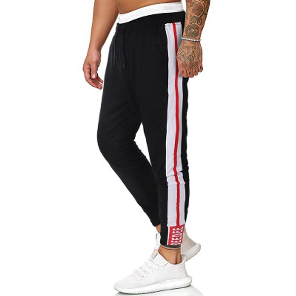 

cysincos new men running pants soft sport pants jogging gym trousers training sweat fashion straight sportswear sweatpants, Black