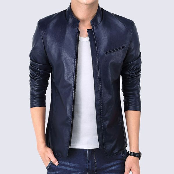 

pu leather jacket men's jacket fashion slim casual leather spring and autumn models a007, Black;brown