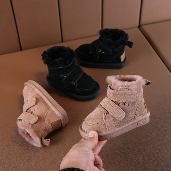 

winter children' snow boots fashion baby soft bottom cotton boots girls children' shoes kids, Black;grey