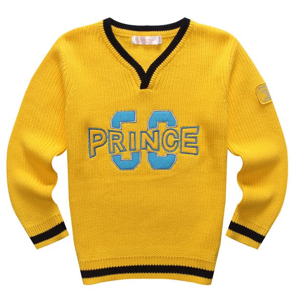 

spring and autumn children's clothing 100% cotton pullover child sweater basic sweater outerwear boys warm v-neck clothes, Blue