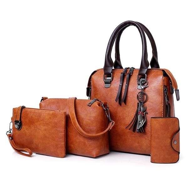 

1 set women lady shoulder crossbody bag handbag wallet pu leather vintage for travel mug88 cj191213