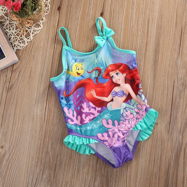 

toddler kids baby girls swimsuit bikini bathing suit baby ruffles cute mermaid cute bathing bikini suit swimwear beachwear, White