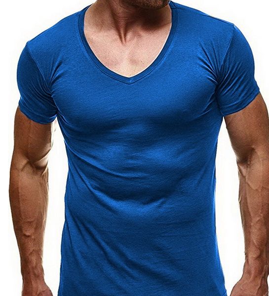 

новый стиль мужской чистый цвет, v-образным вырезом с коротким рукавом футболки мужские спортивные футболки, мужские случайные весной базовы, White;black