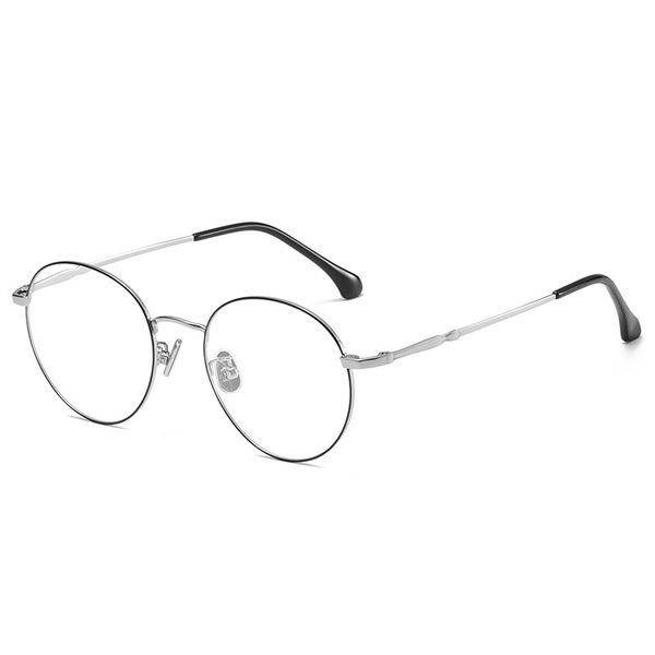 

new titanium frame artsy glasses frame mens and womens universal retro glasses frame-glasses myopia plain mirror, Silver