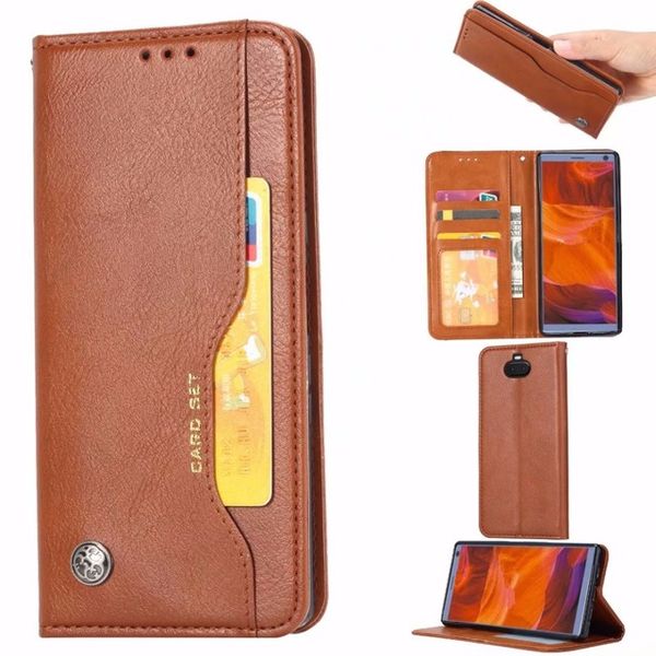 

luxury wallet with card slot flip cover leather case for sony xperia xa3 phone protective cover cases