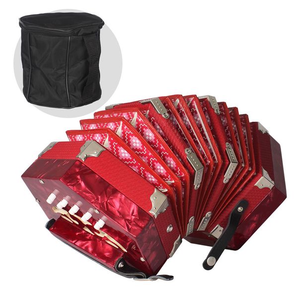 

concertina accordion 20-button 40-reed anglo style with carrying bag