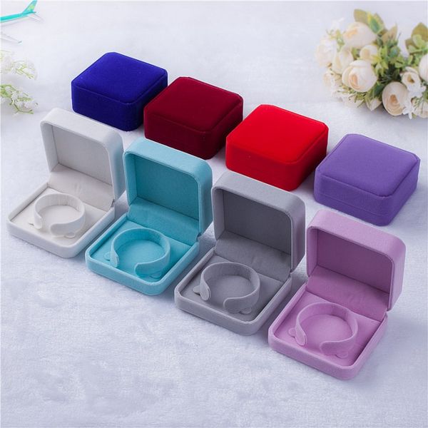 

gray bracelet box velvet bracelet box solid color jewelry box flocking jewelry case jewelry case, Black;white