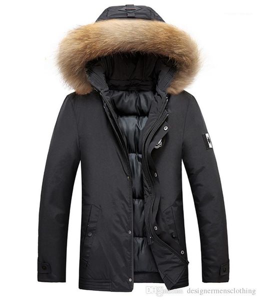 

winter coats solid color long sleeve thick mens jackets casual hooded male outerwears maple leaf mens, Black