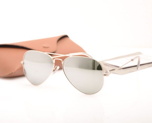 

brand designer sun mens glasses frame pilot sunglasses fashion womens gold classic sunglasses ray glasses mirro amrrd, White;black