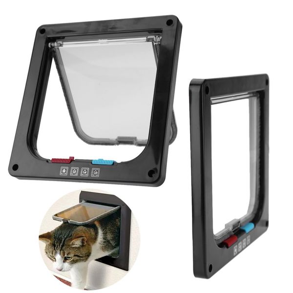 

3 размер 4 way pet cat puppy dog ворота дверной замок запираемый сейф откидная дверь puertas para perros дверь для кота товары для домашних