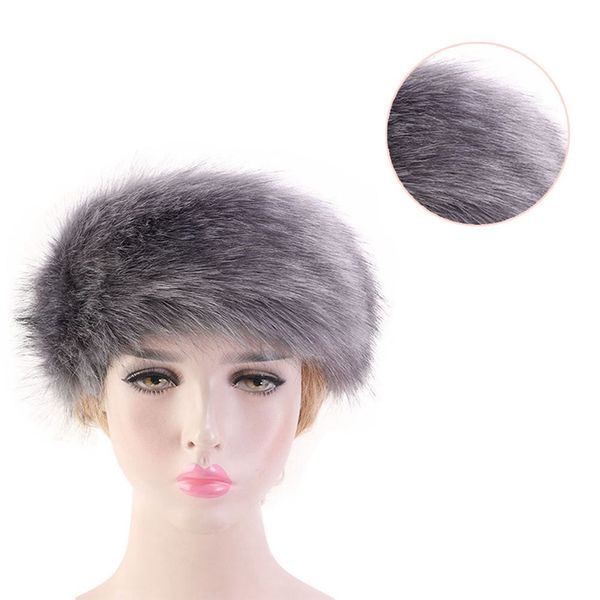 

fashion women lady faux fur cossack style russian winter hats warm cap, Blue;gray