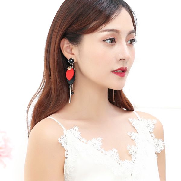 

fashion women long style tassel personality vintage concise exquisite dangle earrings, Silver