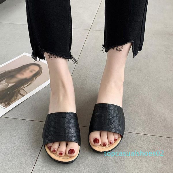 

чистка женщин тапочки повседневная обувь летняя slip-on клинья open toe покрытием слайды дышащий вьетнамки sandalias mujer 2020 t02, Black