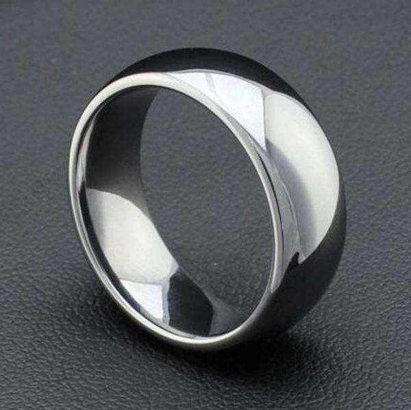 Anel de Casamento Simples Eterno Faith 8mm Cor Prata Clássico para Homens Aço Inoxidável Anillo Tamanho EUA 6/7/8/9/10/11/12/13/14