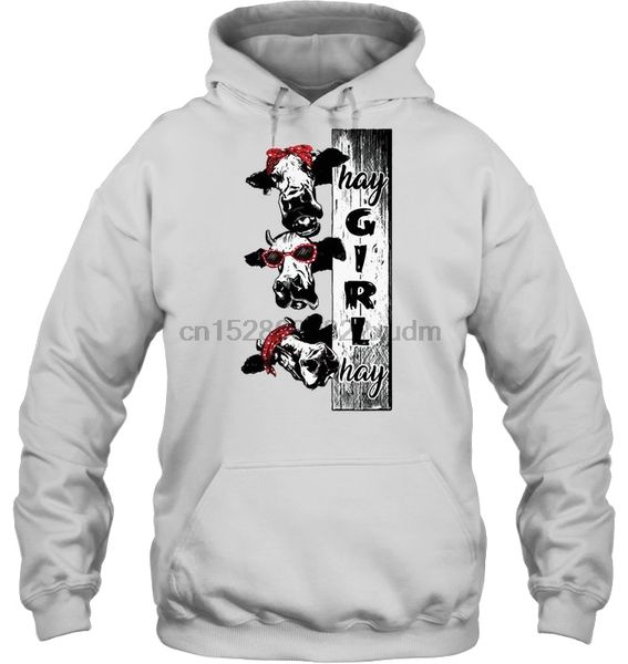 

men hoodie hay girl hay cows white version2 women streetwear, Black
