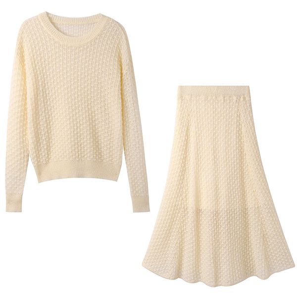 

the new autumn 2019 mohair dress suit, a-line skirt, cut-out knit sweater and two-piece dress, Black;gray