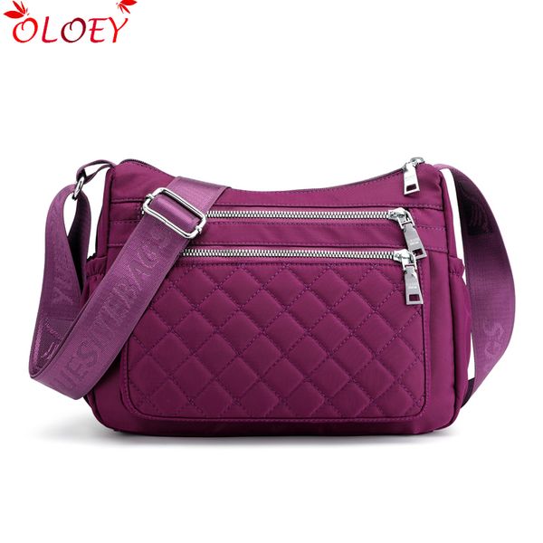 

2019 new fashion waterproof nylon women shoulder bags crossbody bag for women casual thread messenger bags