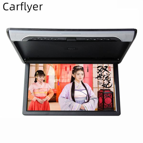 

carflyer 19 inch car roof flip down monitor 1080p mp5 player with usb/sd/hdmi/fm transmitter monitor audio output in car