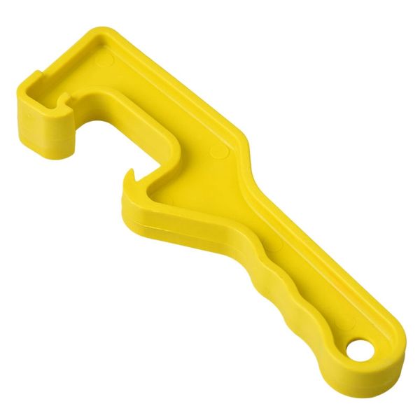 

bucket lid wrench-open/lift lids on 5 gallon plastic buckets&small pails-yellow-durable plastic opener tool