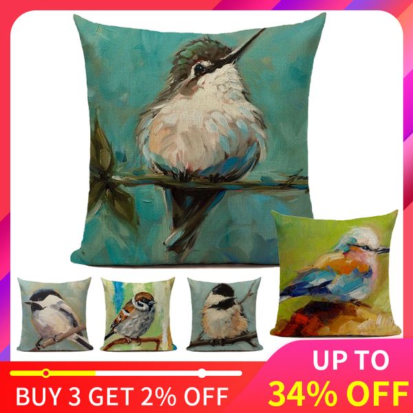 Canirica Pillow Cover Bird Decorative Pillows For Living Room Sofa