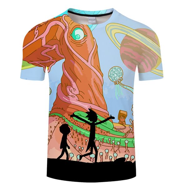 

cartoon rick and morty 3d print t shirt men women tshirt summer anime short sleeve &tees play funny t-shirt asian size s-6xl, White;black