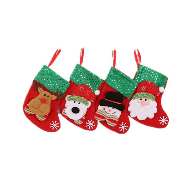 

4pcs christmas stockings candy gift bag classical santa socks hanging in xmas tree home l christmas decorations supplies s s