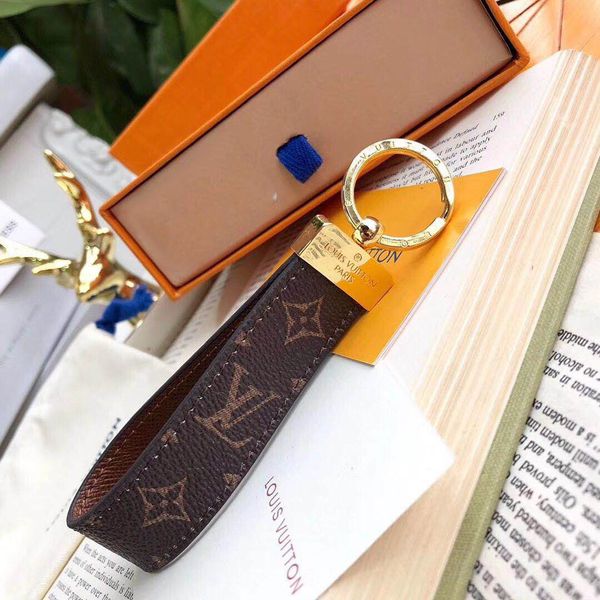 

high qualtiy leather designer keychain fashion famous brand handmade car keychain women bag charm pendant accessories with box, Silver