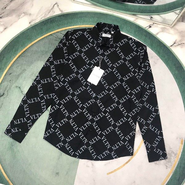 

20ss new luxurious brand vlt full printing logos shirt black white designer long sleeve tee breathable streetwear tshirt outdoor t-shirt