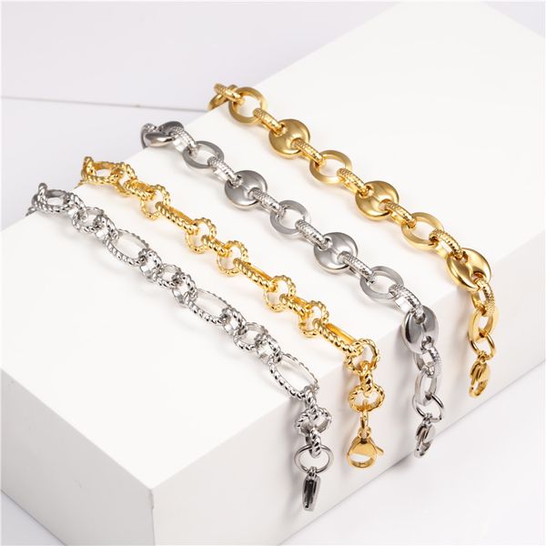 

oufei stainless steel bracelet femme cuff metal bracelet charms fashion jewelry accessories gifts for women ing, Black
