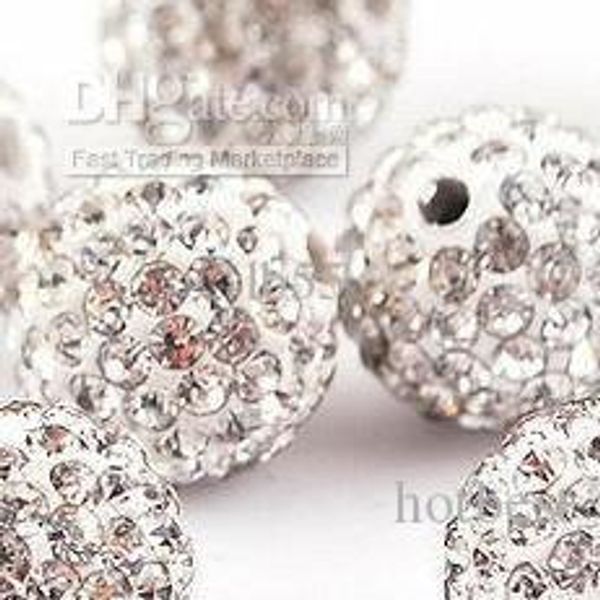 

new white 500pcs pave cz crystal disco d22s crystal beads. gemstone bead. m3535