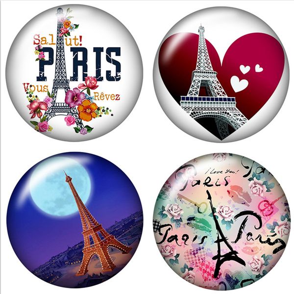 

new arrival cabochon fashion eiffel tower 20pcs 16mm20mm25mm round p glass cabochon demo flat back making findings, Blue;slivery