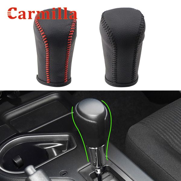 

carmilla leather at gear shift cover fit for corolla rav4 rav 4 2014 - 2019 accessories shift knob protection cover