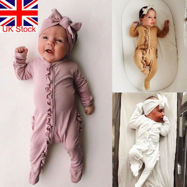 

newborn infant baby boy girl 0-12m kids cotton romper jumpsuit clothes outfit, Blue