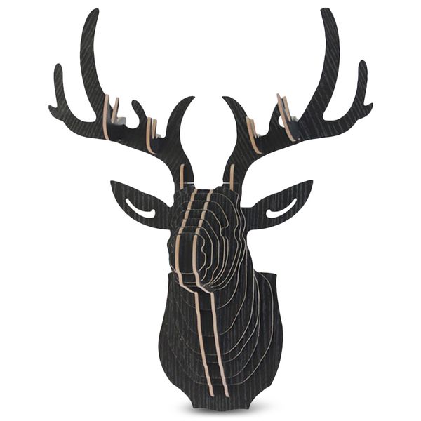 

wooden elk head wall hanging art craft home decoration