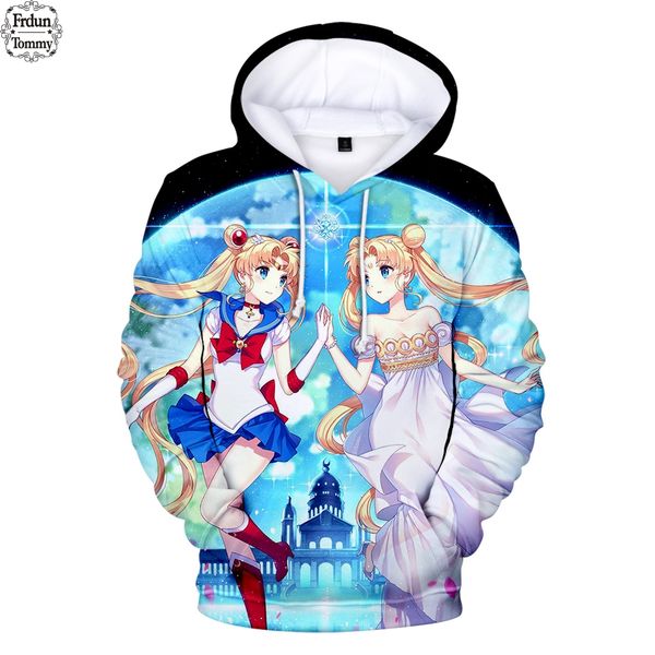 

frdun sailor moon 3d hoodies women 2019 fashion casual sweatshirts new style exclusive 3d streetwear hoodies xxs-4xl, Black