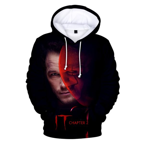 

2019 new hoodie men fashion it-chapter 3d hooded sweatshirt print men and women fashion men's o-neck shirt 3d hoodie xxs-4xl, Black
