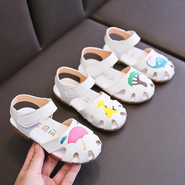 

summer baby girls sandals toddler infant kids cartoon animals hollow out anti-slip sandals princess shoes meisjes schoenen, Black;red
