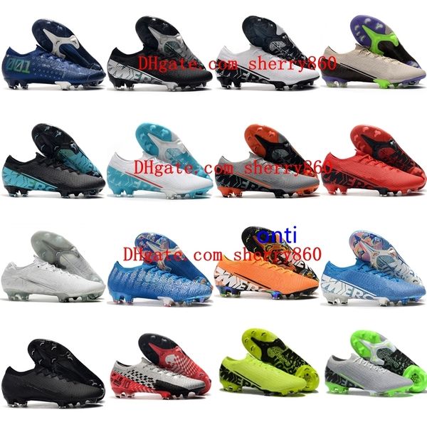 

2019 новых прибытие мужских футбольных бутс mercurial пара 13 elite fg футбольные бутсы cr7 неймар бутсы тако де futbol, Black