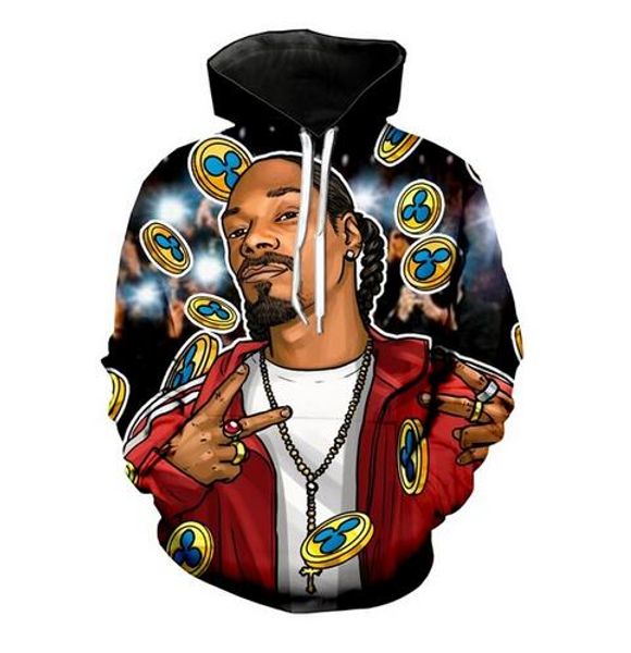 

Новая мода хип-хоп толстовка Мужчины Женщины 3D повседневная толстовки рэппер пев