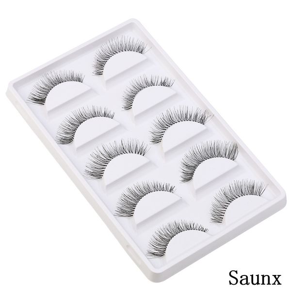 

5 pairs thick long cross party false eyelashes black band fake eye lashes dramatic volume false eyelashes makeup silk eyelash