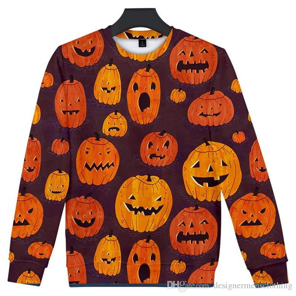 

halloween 3d print mens hoodie autumn long sleeve o neck loose mens sweatshirts fashion festival party couples clothing, Black