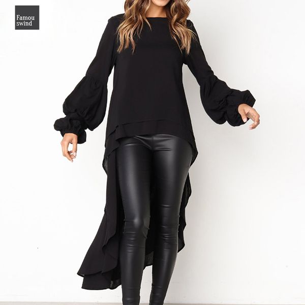 

женщины сыпучие с длинным рукавом блузка оборками осень фонарь рукавом с длинным рукавом шифон повседневная рубашка плюс размер женская блуз, White