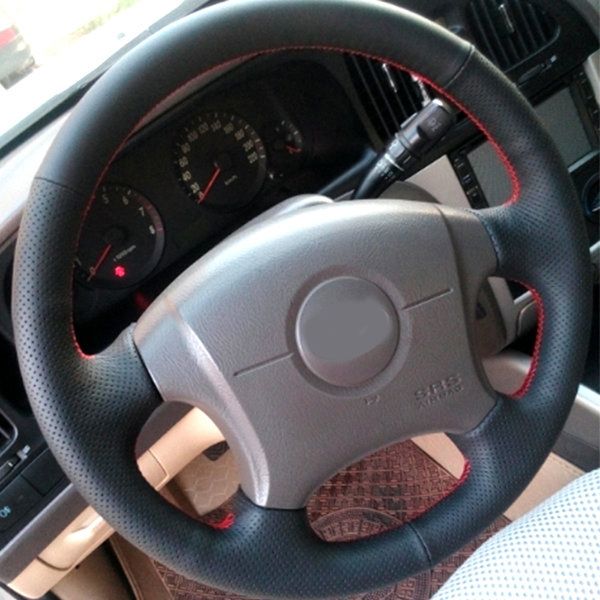 

black artificial leather car steering wheel cover for 2004-2011 hyundai elantra old elantra car accessories
