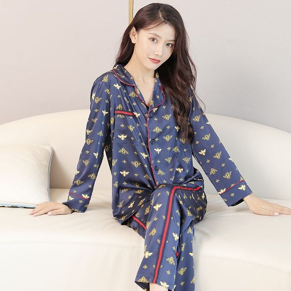 

women's pajamas silk satin pyjamas ladies' sleepwear couple pajama set, Black;red