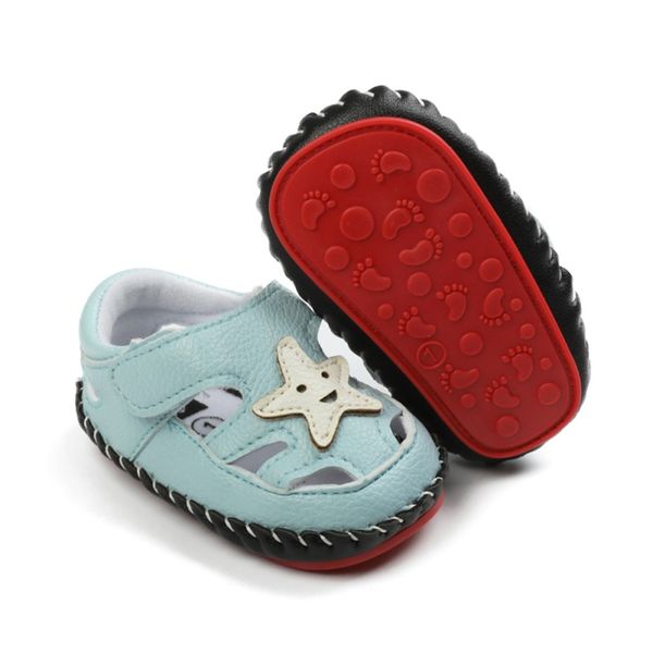 

2020 new baby newborn baby girls shoes pu leather buckle first walkers with star pattern soft soled non-slip crib shoes