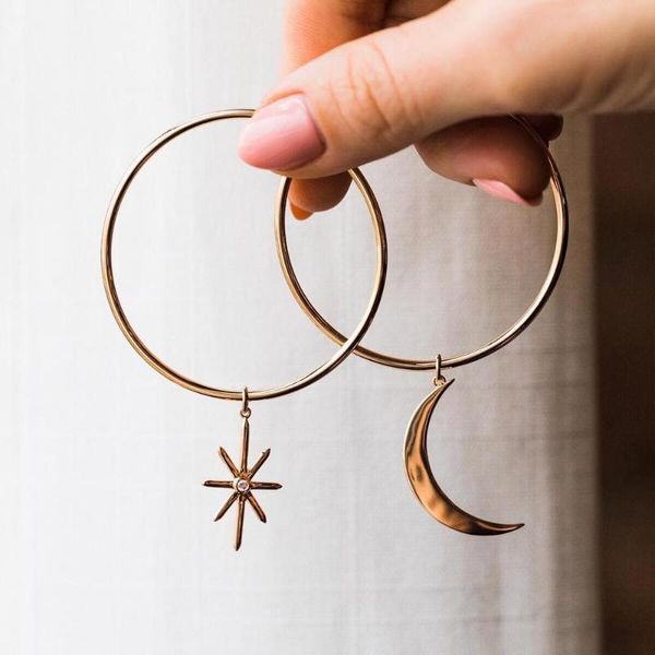 

gold hoop earrings small hoop earrings for women star moon hoops circle mini earring hoops gift for women, Golden;silver