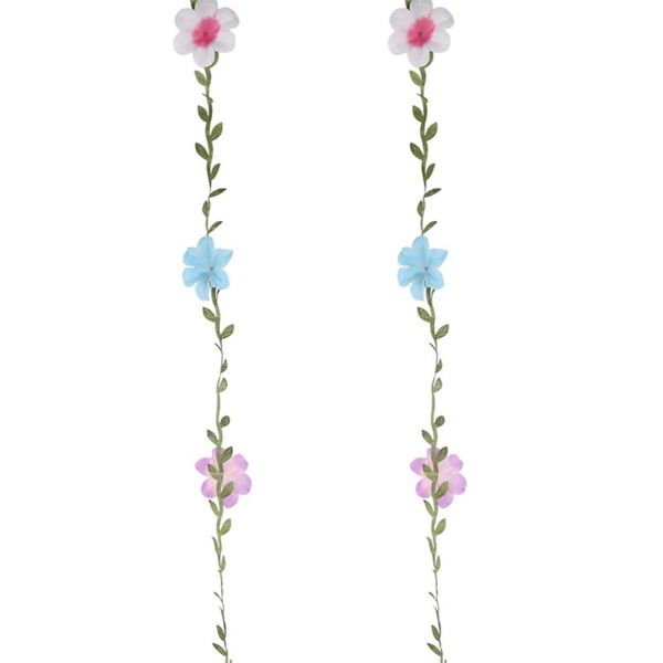 

2pcs 2 meters floral rattan ornament artificial hanging vine imitation fabric rattan home wall garden ceiling ornament cane phot