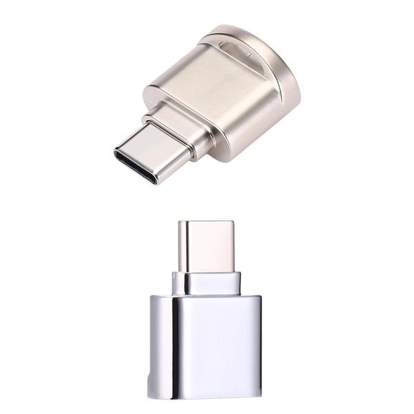 

2 pieces usb 3.1 type-c to tf card reader otg adapter for micro sd card
